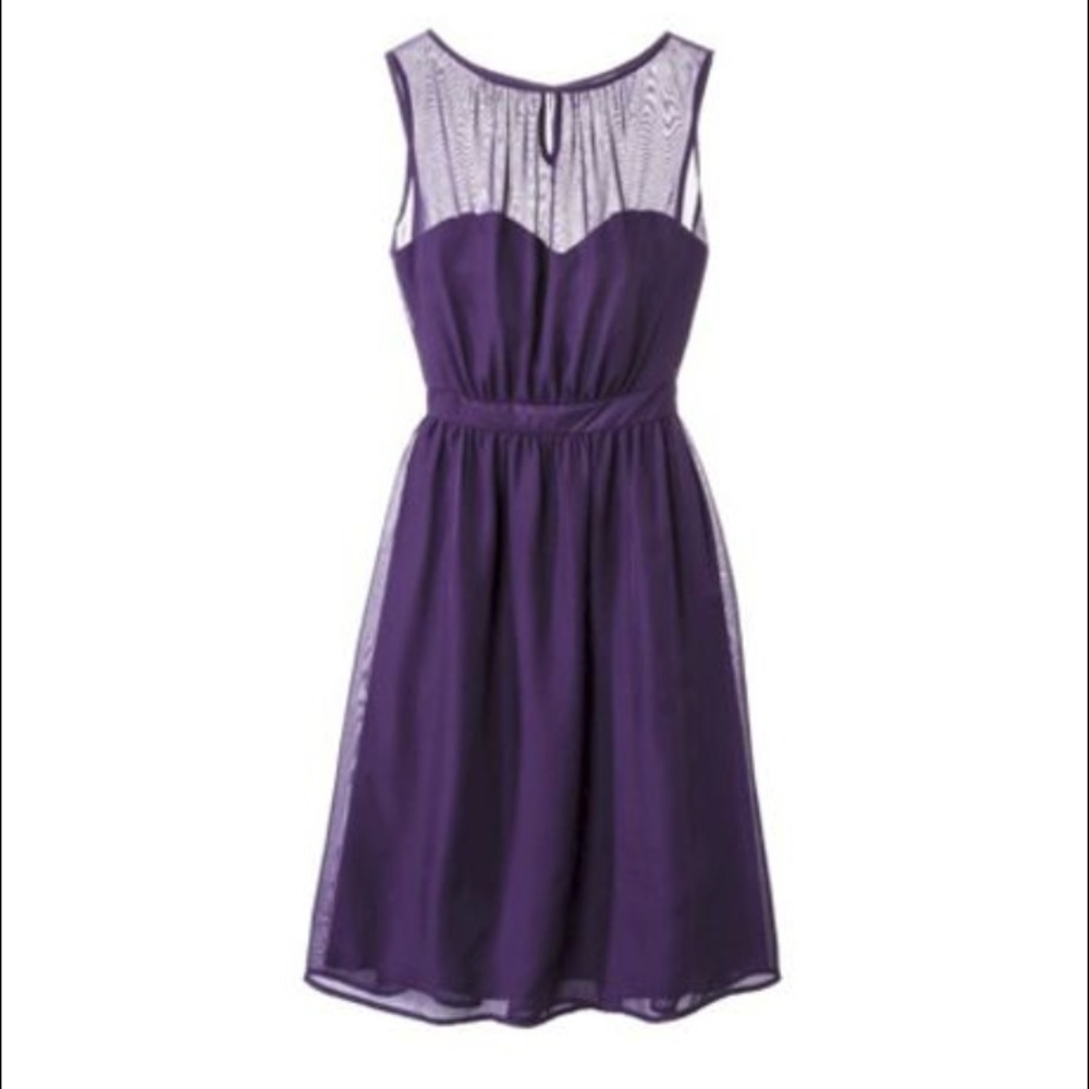 Sleeveless Purple Chiffon Women's Dress